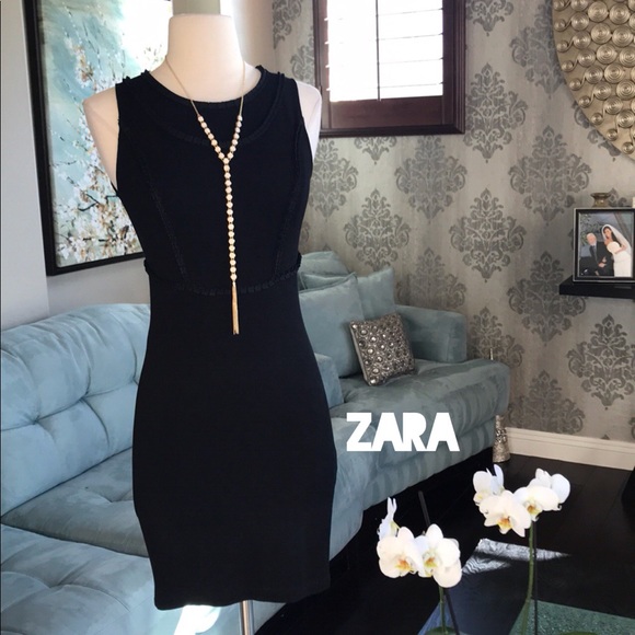 Zara Dresses & Skirts - 👗🌸Zara beautiful black body con dress ❤️